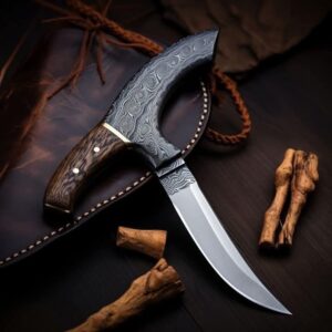 Damascus Hunting Bowie Knife
