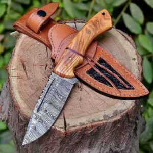 Wooden Damascus Steel Knife
