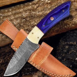 Hunting Knife – Bone & Blue Resin Handle