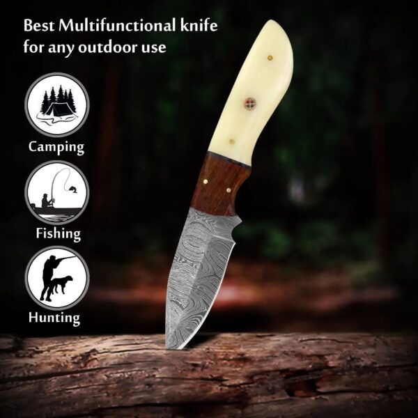 Hunting Knife – Bone & Wood Handle - Image 2
