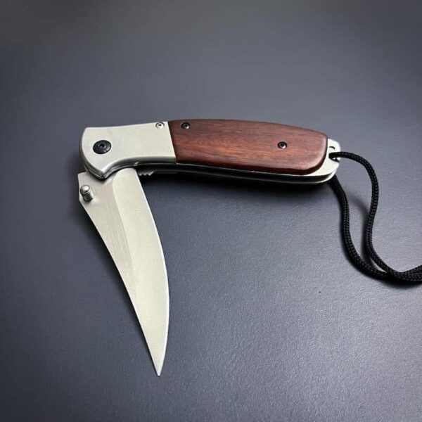 Folding Pocket Knife with Black Lanyard - Image 5