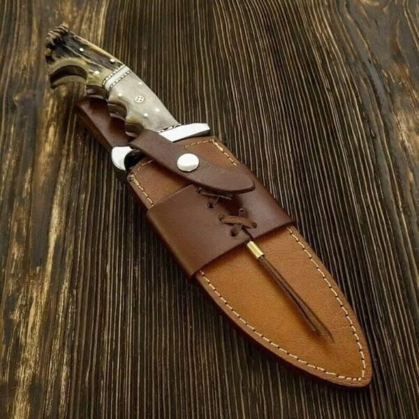 Handmade Hunting Bowie Knife with Stag Handle – 14 Inch - Image 6